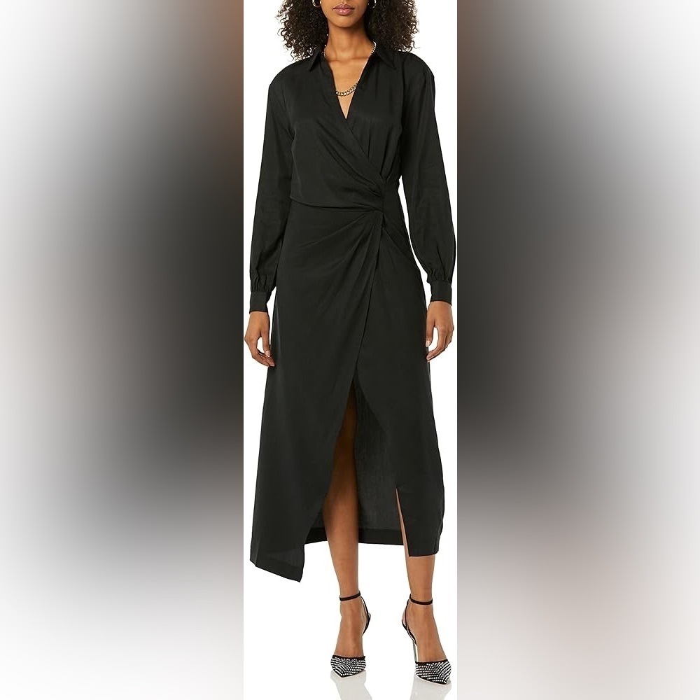 TEREA Women's Raina Draped Crossover Maxi Dress Sz M